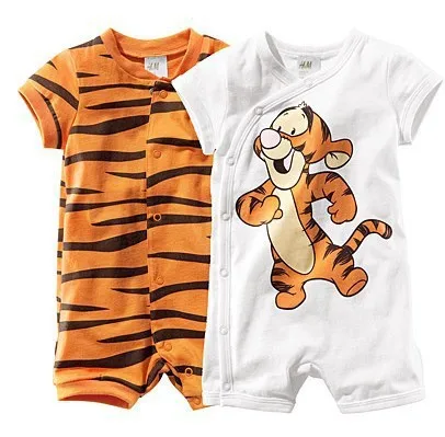 free drop shipping baby short sleeve cartoon tiger romper infant rompers boy s girl s Wear