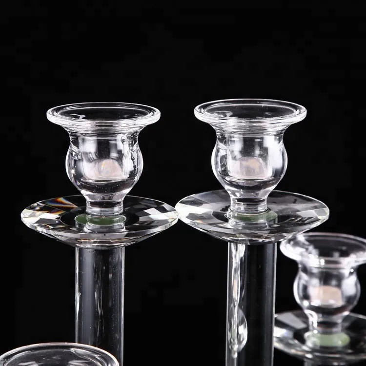 Hot Sale Cheap 100 Cm Tall 10 Arms Clear Glass Tube Candelabra Crystal