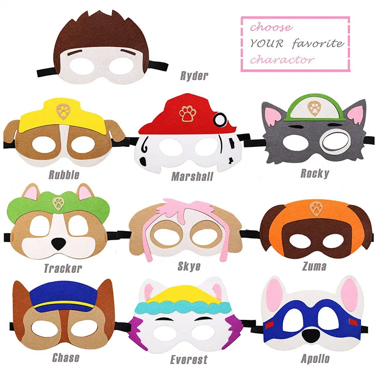 Halloween Kids Party Supplies Felt Mask Paw Patrol Toys Buy Felt Mask,Kids Party Mask,Party Mask For Paw Patrol on Alibaba.com