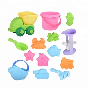 Zille Food Grade 14pcs Tpe Soft Plastic Sand Beach Toys Baby Zille Food Grade 14pcs Tpe Soft Plastic Sand Beach Toys Baby Silicone Summer Outdoor Play Set