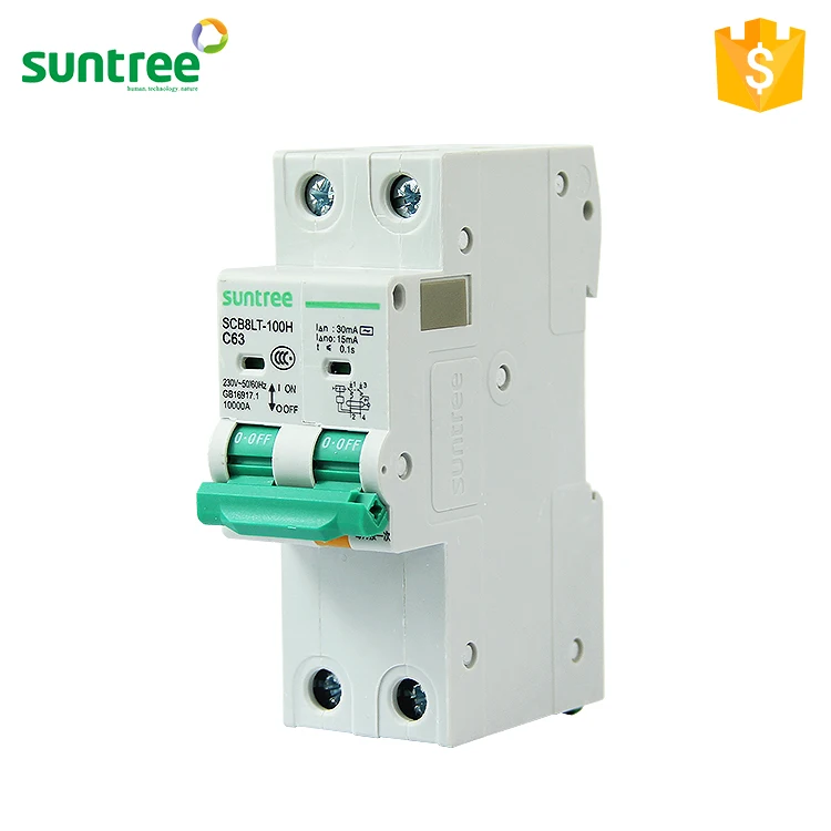 2 Pole Earth Leakage Circuit Breaker 10ka Single Phase Elcb - Buy 2 ...