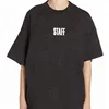 Unisex custom letter printing oem cool L size black t-shirt oversize tee