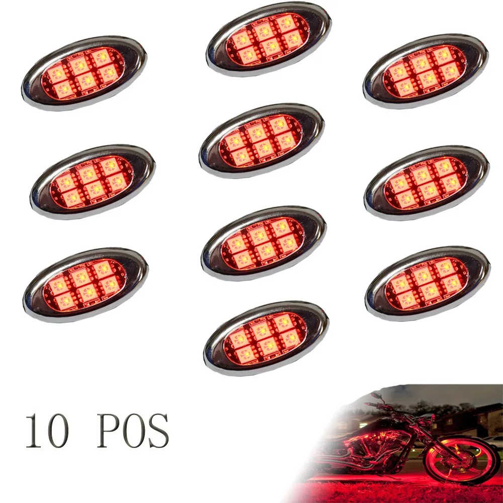 Advanced LED Multi Color Motorcycle Accent Glow 5050 Waterproof Oval Pod light kit with Wireless Remote Controller