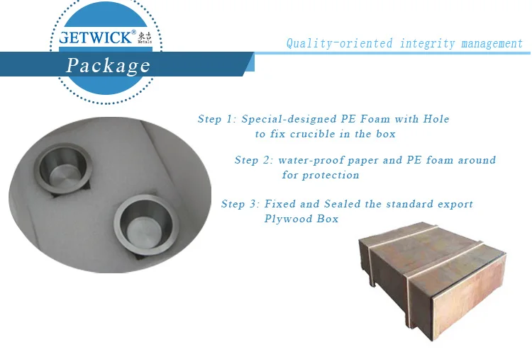 high temperature 1800c resistant molybdenum crucible from getwick