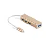 Aluminum alloy stepless high-speed type-c USB 3.0 turn RJ45 network card +HUB