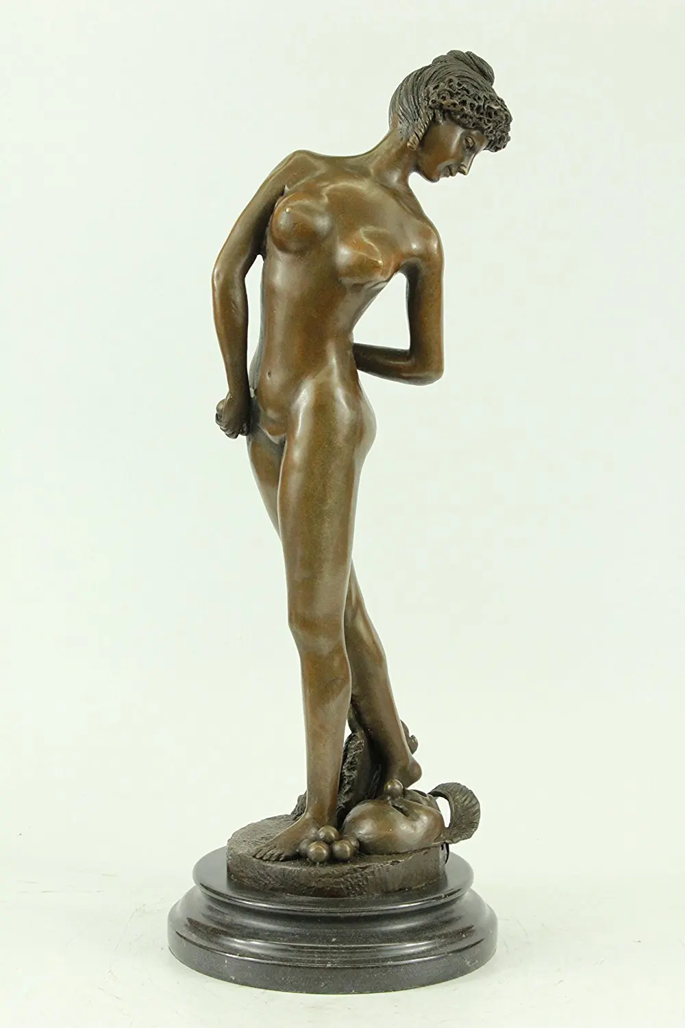 ...Handmade...European Bronze Sculpture Signed Gerome "The Ballplayer" Nude Girl (1X-DS-254) Bronze Sculpture Statues Figurine Nude Office & Home Décor Collectibles Sale Deal Gifts