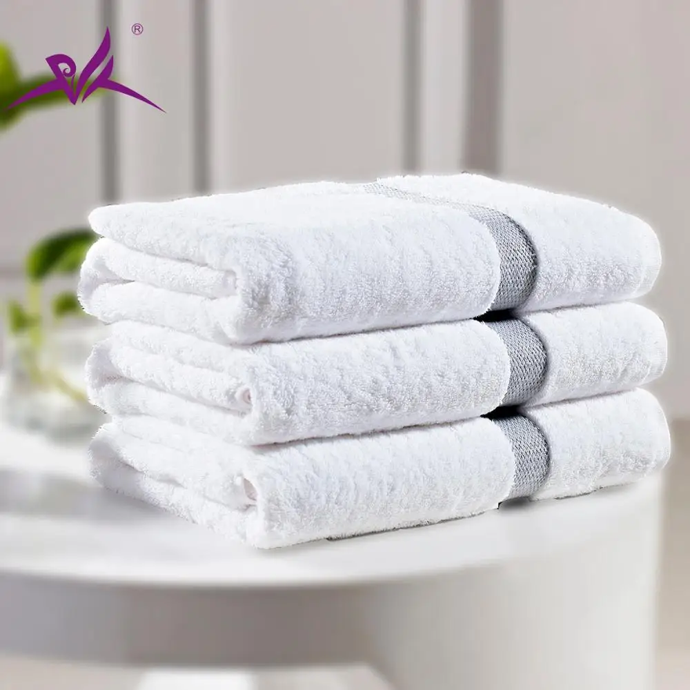 set of 4 soft cotton white plain terry hand towels hotel quality