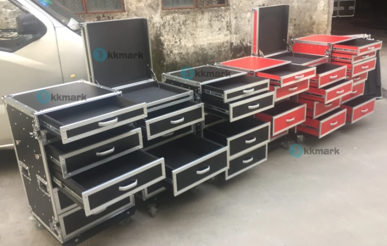 5 Drawer Production Flight Case With Table/mechanics Tool & Drawer