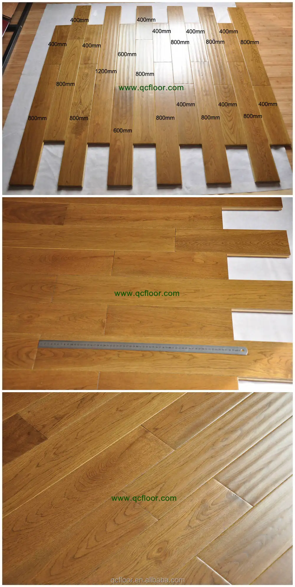 Interlocking White Oak Solid Wood Flooring Stained Parquet Wood