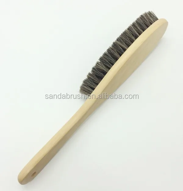 Wooden Handle Lint Brush For Cloth Cleaning With Boar Bristle,Horse