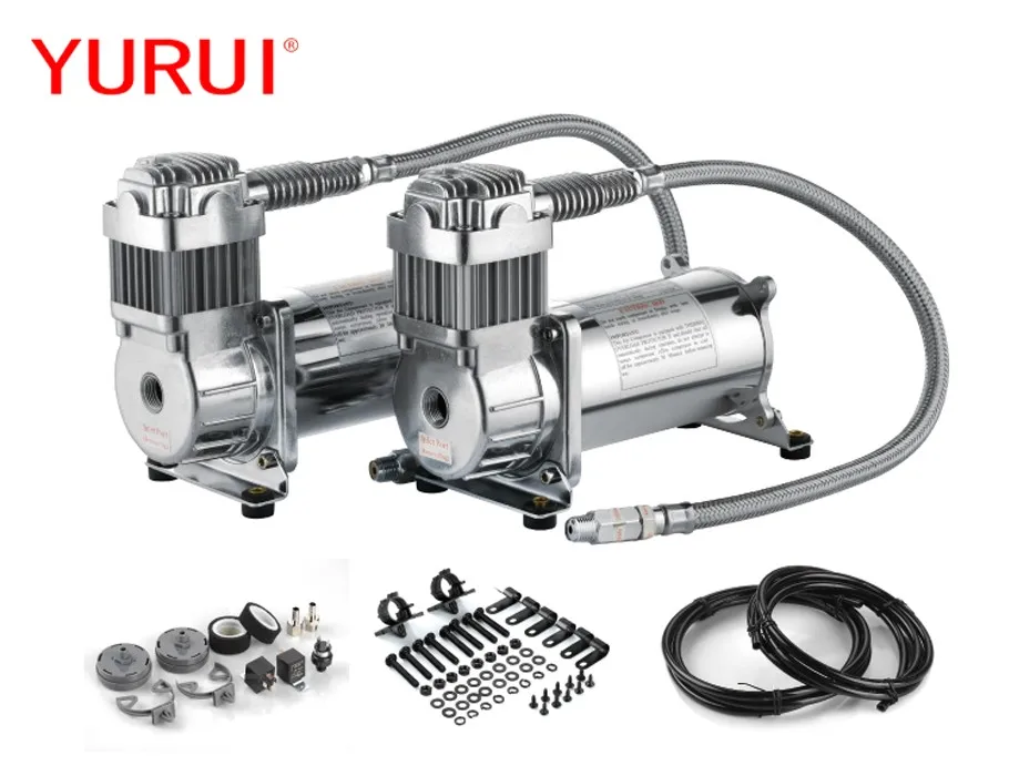 200psi 12v Air Ride Compressor 480c Piston Air Suspension Compressor For Air Ride Suspension