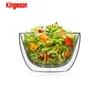Kitchen borosilicate thermal double wall mixing / serving glass bowl