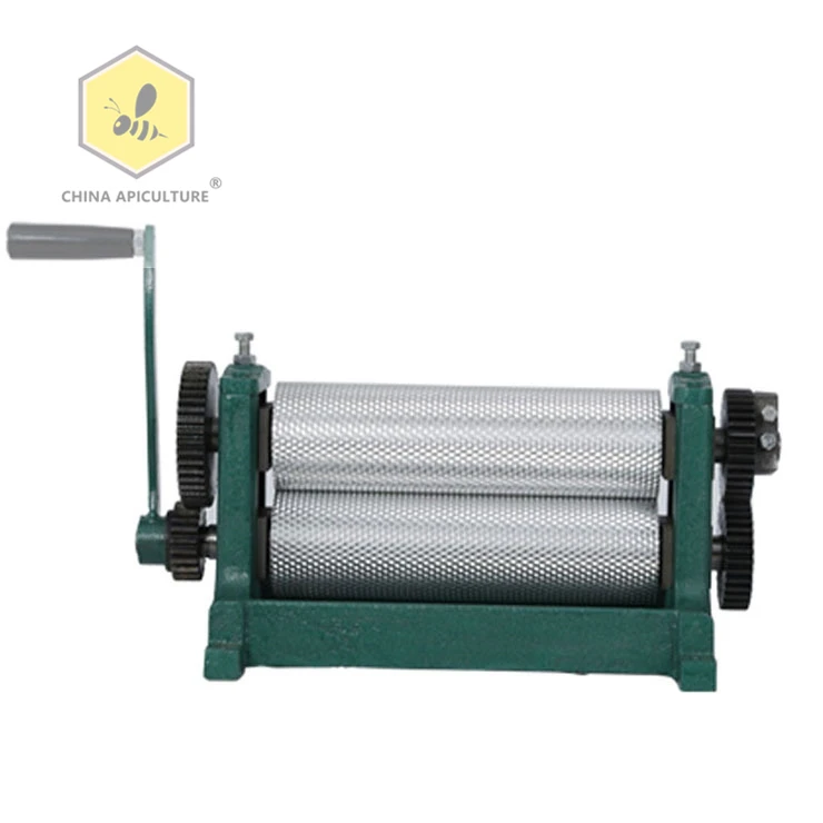 Beekeeping Tools Manual Beeswax Comb Foundation Roller Mill Machine Hand Crank Bee Wax Rollers Stamper Printing Machine