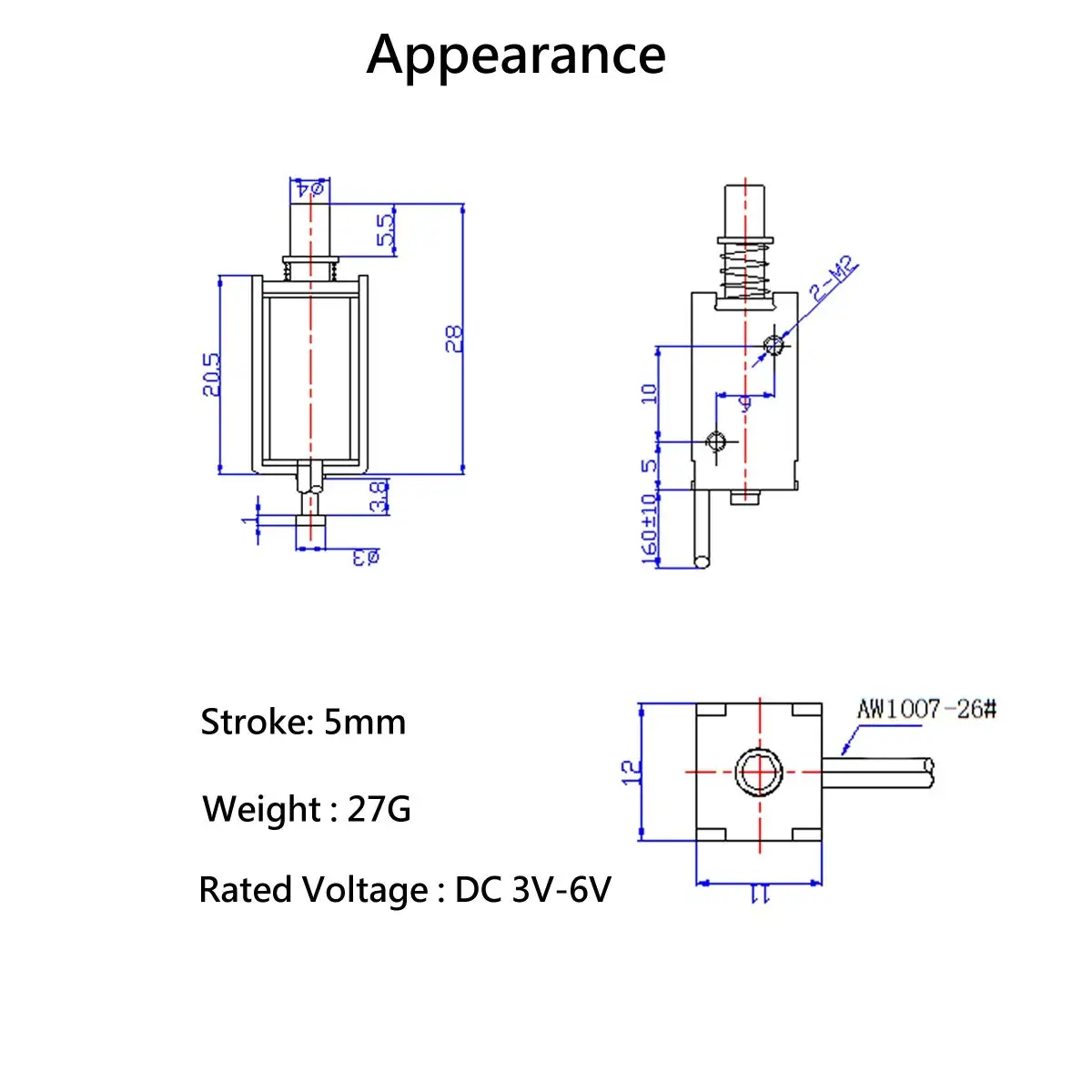 Plug Pull Solenoid with Spring Plunger Smart Express Lock DC 36V