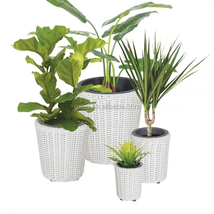 Home Goods Planter Resin Wicker Tall Square Italian Flower Pots Buy