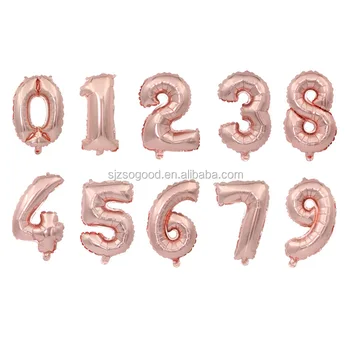 small foil number balloons