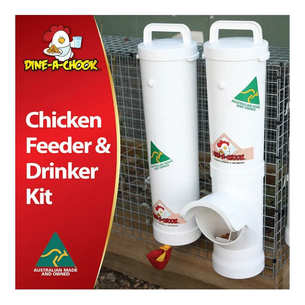 126.49. DINE-A-CHOOK Chicken Feeder & Drinker Set / Chook Waterer / Pou...