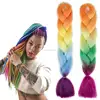 24" 100g Xpression Synethtic Hair For Braids Ombre Jumbo Braiding Hair Yaki Straight Two Tone High Temperature Xpression Crochet