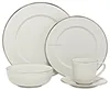 Melange Nantucket Weave Porcelain 20-Piece Place Setting , White , Service for 4