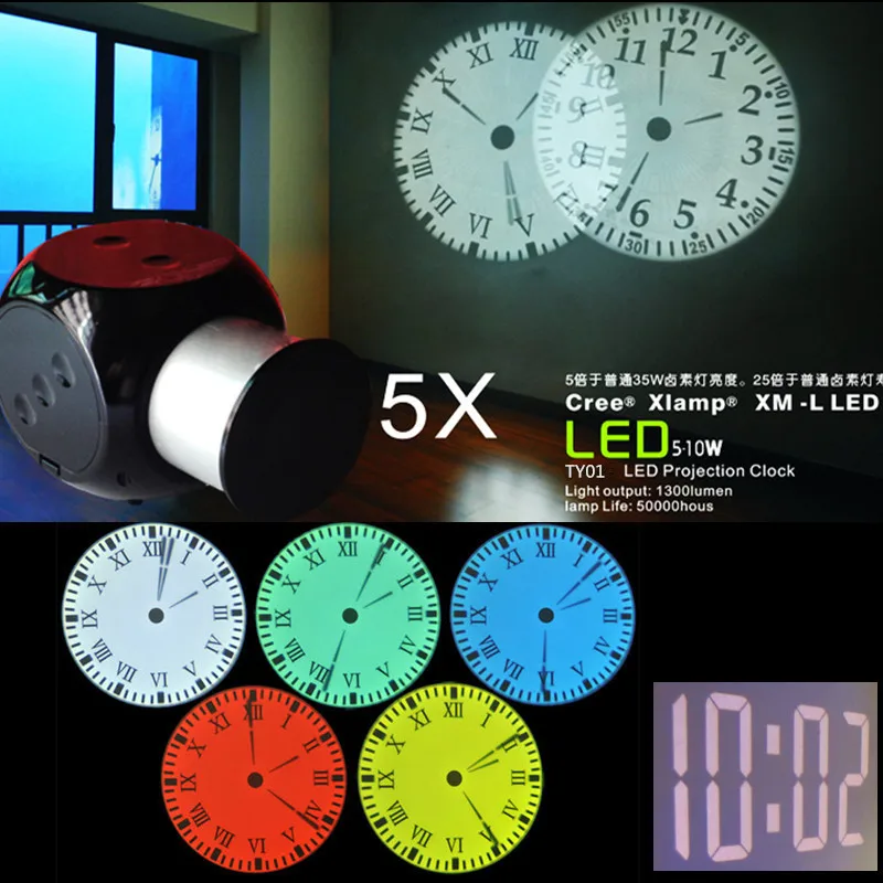 4 Color Wall Mounted Led Projector Clock Display Led Clock Buy Wall Led Projector Clock,Led
