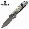 Free Shipping Flipper Tactical Folding Pocket Knife 440C 57HRC Blade 3D Print Steel Handle Survival Rescue Knives Hunting Tool
