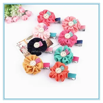Lovely Girls Hair Flower Children Chiffon Flower Hair Clips Baby