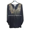 Pretty Steps 2018 plus size summer top black silk kaftan