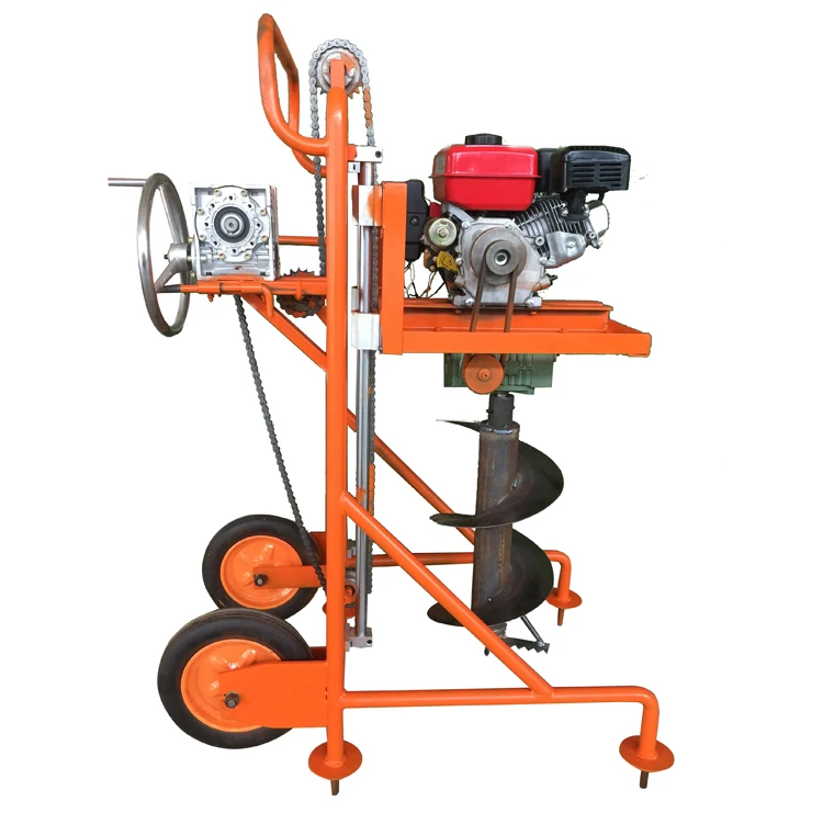 High Efficiency 7.5hp 10hp Small Hand Push Digging Earth Auger Machine