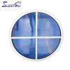 Customized size diy install round open arch fixed window with grills design