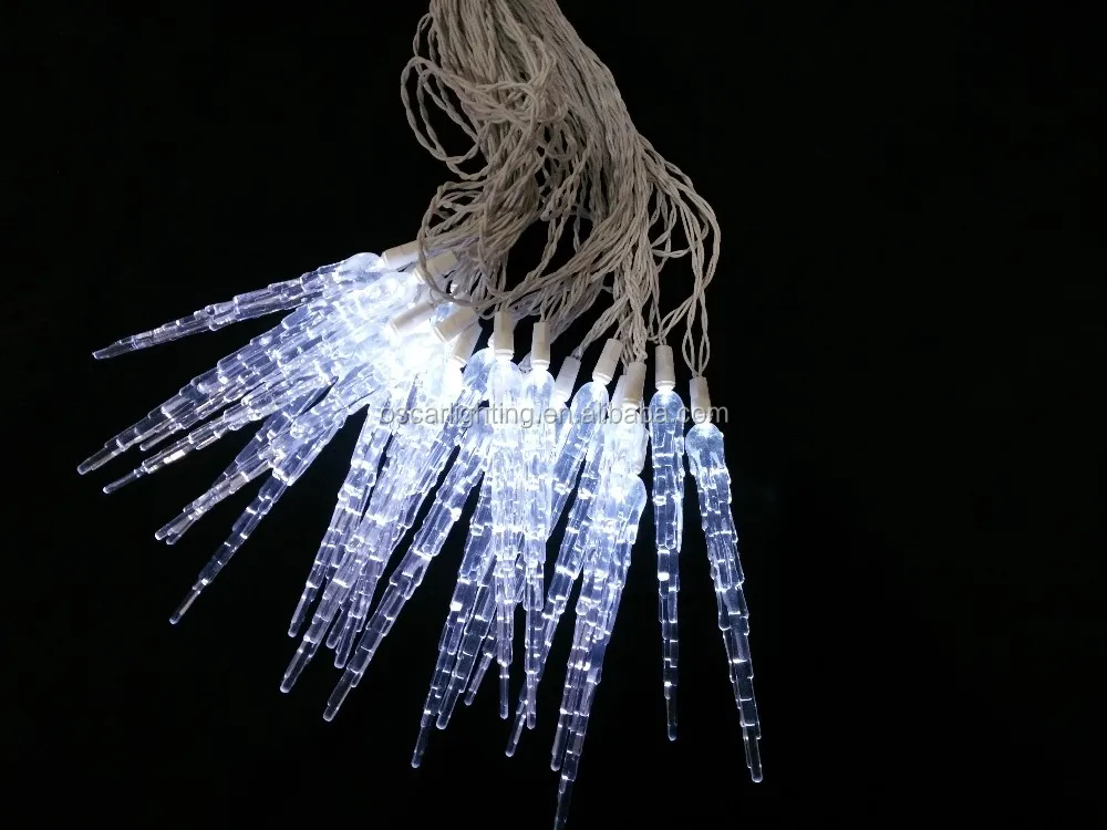20cm Outdoor Led Icicle Tube Light White Cable Waterfall Backdrop