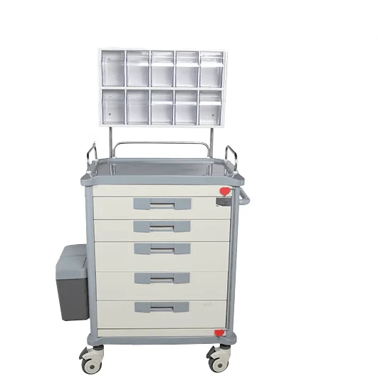 ABS plastic hospital anesthesia trolley emergency trolley for nursing use