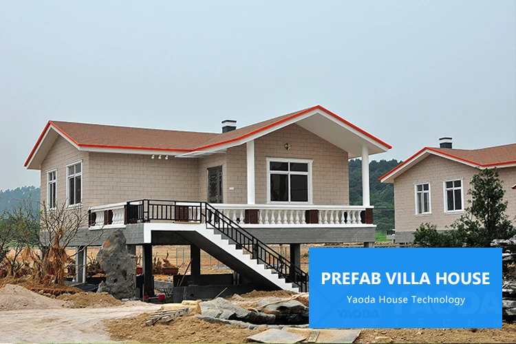 Low Price Prefabricated Light Steel Villa House India For Sale Foam Cement Board Prefab Villa