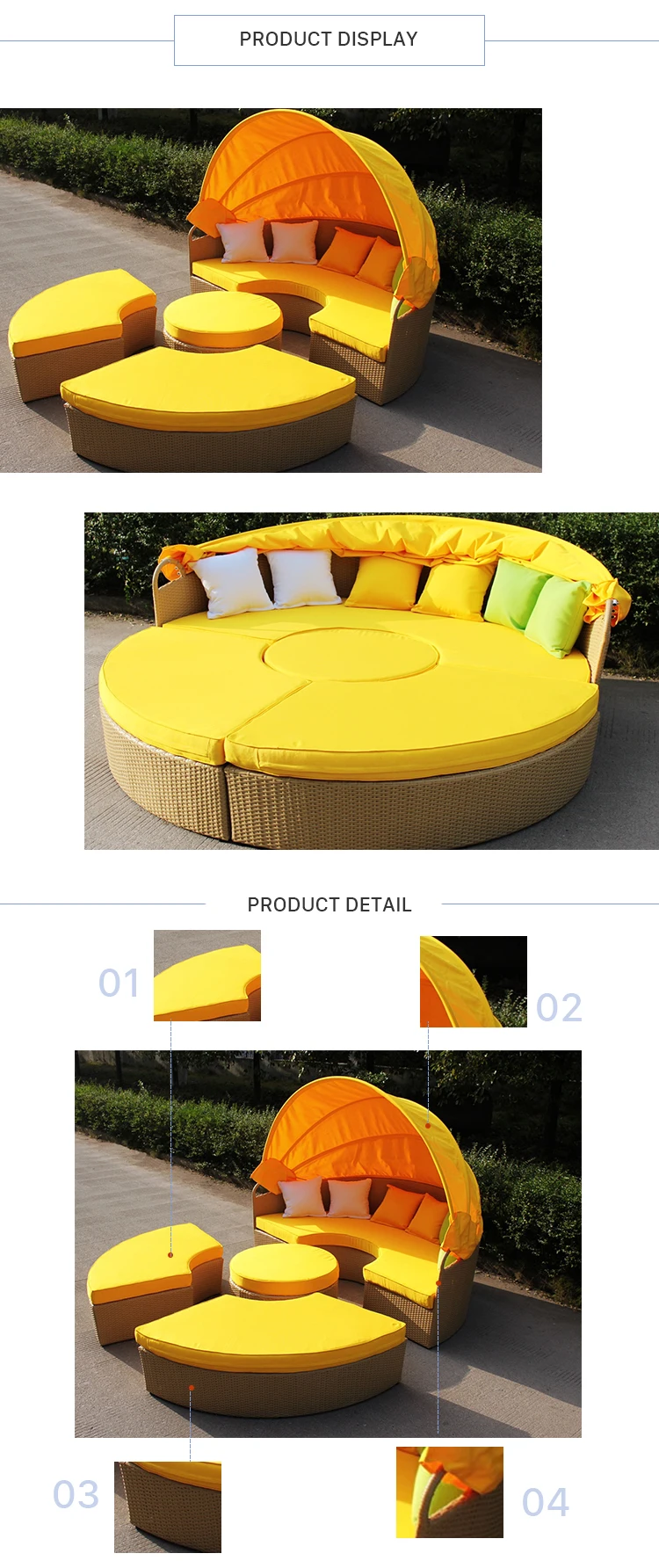 2018 Popular Superior Quality Rattan Day Bed  