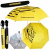 27inch 28inch inside outside Logo Printing Auto open High Quality Big 2 Folding Golf Umbrella with EVA case