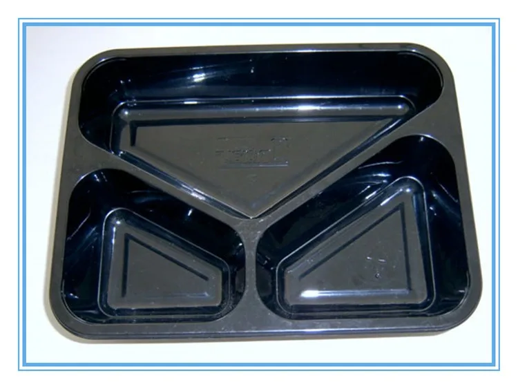 Plastic Disposable Frozen Food Tray 3 Compartment Plastic Food Serving