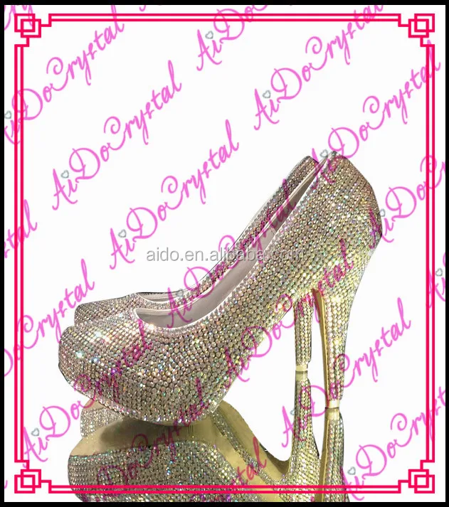 Aidocrystal Red Crystal Girls High Heel Shoes Beautiful Bowknot ...