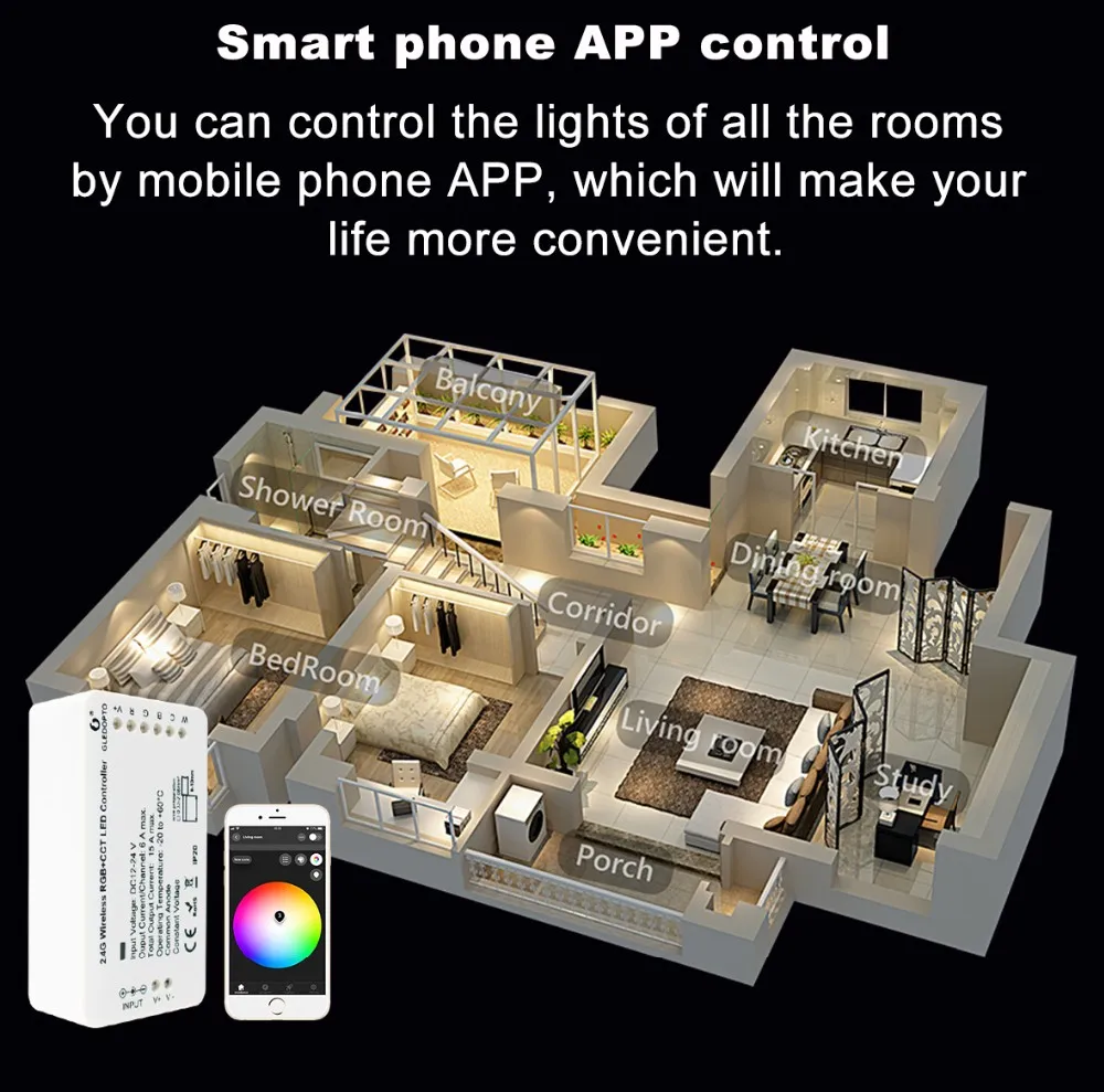 gledopto zigbee RGBW strip control Home Automation compatible with amazon echo plus LED Strip Controller - ANKUX.COM