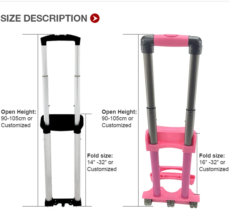 Hot Sell Telescoping/retractable/removable Trolley Handle With Wheel ...