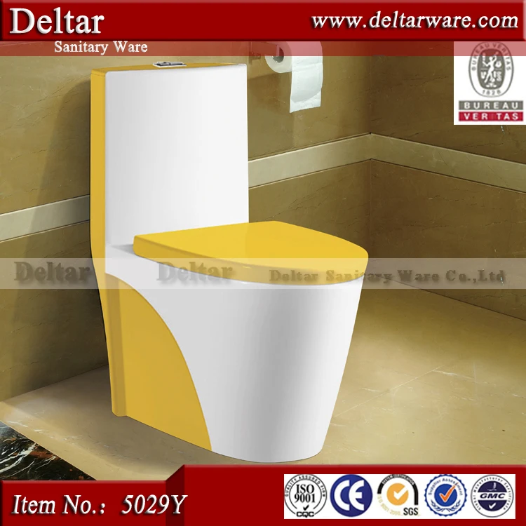 Yellow Color Toilet Suit,One Piece Toilet With Basin And Bidet,S/ptrap