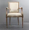 Fabric Dining Chair arm chair square back without pattern