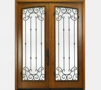 Full Lite Glass Wrought Iron Double Front Doors Buy Front Door