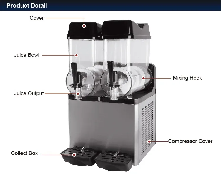 12lx2 Commercial Frozen Drink Machine/slush Ice Cream Machine