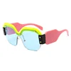 Girl Semi Rimless Sun Glasses Women Trendy Candy Color Designer Sunglasses
