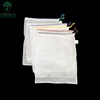 top quality ecology tote drawstring mesh net string vegetable reusable mesh produce bags