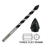Triangle Shank Carbide Tip Multi Material Drill Bit for Glass Ceramic Porcelain Tile Brick Plastic Wood