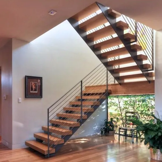 Luz Color Roble Doble Viga De Acero Zanca Escaleras - Buy Product on