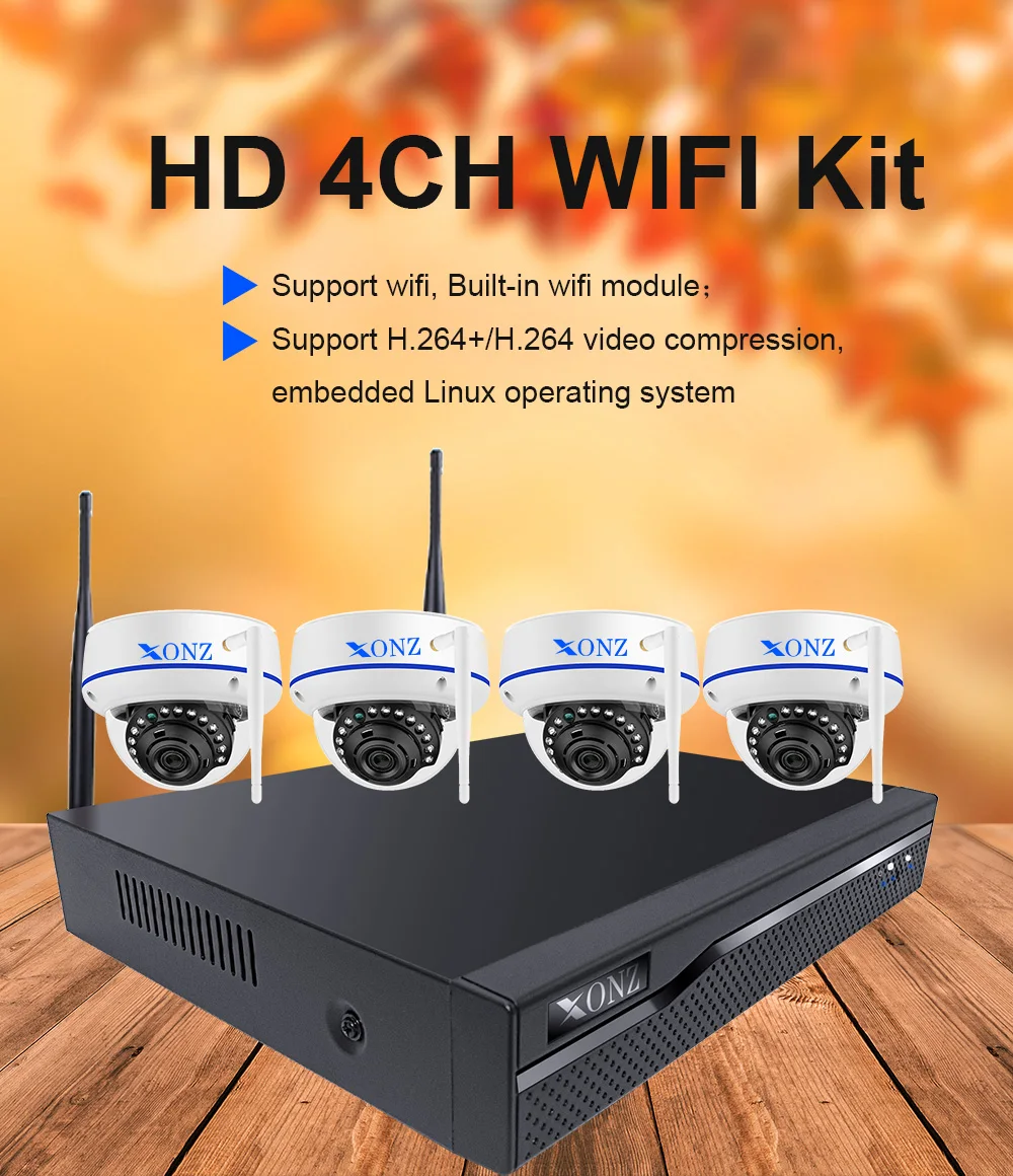 High Quality Cctv Wireless Dome Ip Camera 1080p Home Security Recording System 4 Channel With