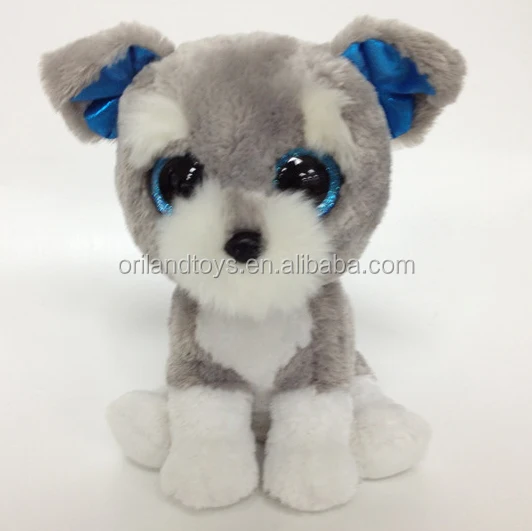 grey stuffed dog