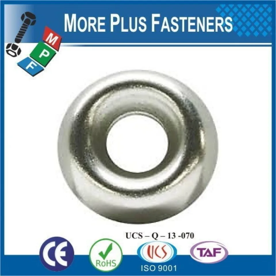 1//4 Nickel Plated Countersunk//Cup Finishing Washers The best fasteners 1000