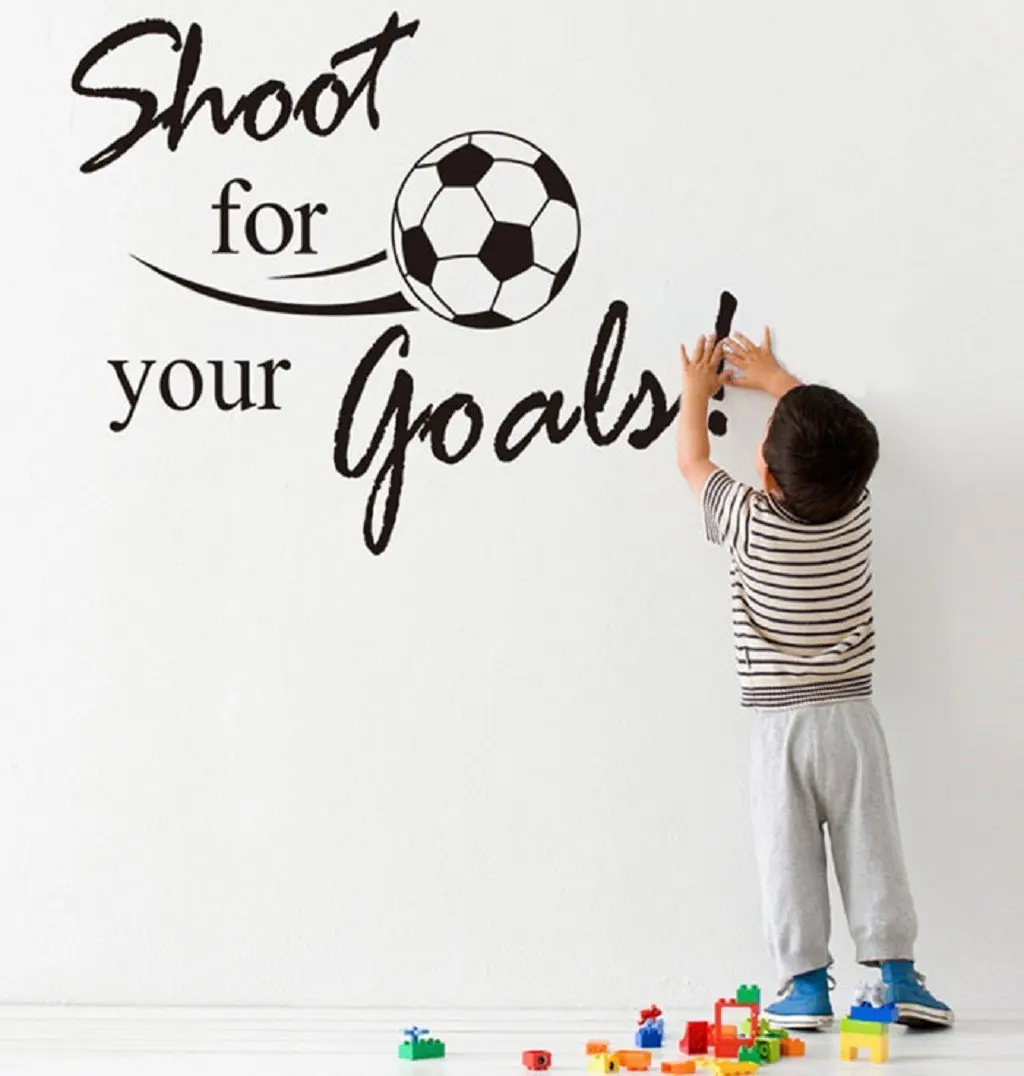 Sunfei ®New Shoot For Your Goals Football Soccer Removable Decal Wall Sticker Home Decor